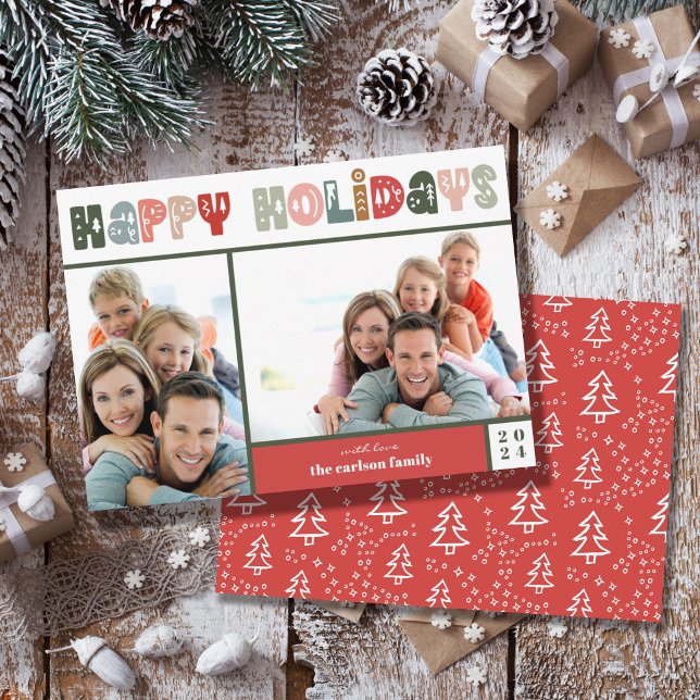 Happy Holidays Weihnachts-Foto Feiertagskarte (Von Creator hochgeladen)