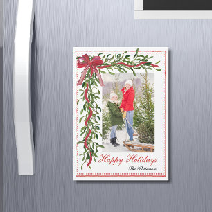 Happy Holidays Weihnachts-Foto Magnetkarte