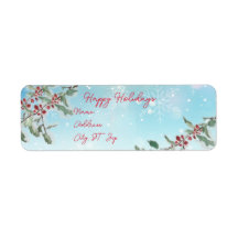 Happy Holidays Weihnachts-Rücksendeadresse Etikett