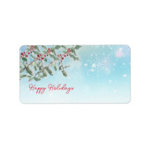 Happy Holidays Weihnachtsanschrift Label