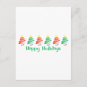 Happy Holidays (Weihnachtsbäume) Feiertagspostkarte