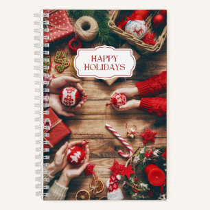 Happy Holidays Weihnachtsfeiertag Notizbuch