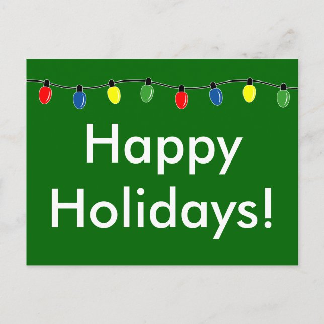 Happy Holidays Weihnachtsleuchten Postkarten (Vorderseite)