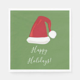 Happy Holidays Weihnachtsmannmütze Paper Napkins Serviette