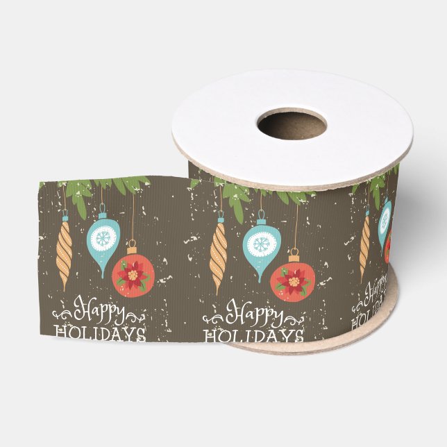 Happy Holidays Weihnachtsschmuck Dekorative Ripsband (Spule)