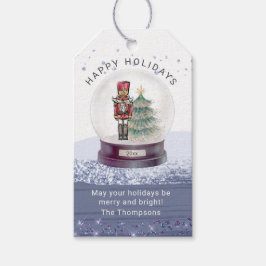 Happy Holidays Weihnachtsschnee Globe Nutcracker Geschenkanhänger