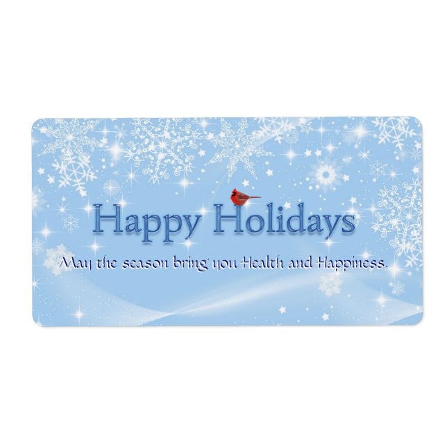 Happy Holidays Weinetikett (Vorne)