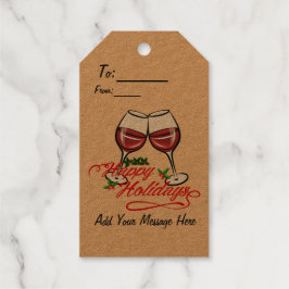 Happy Holidays Wine Geschenkanhänger