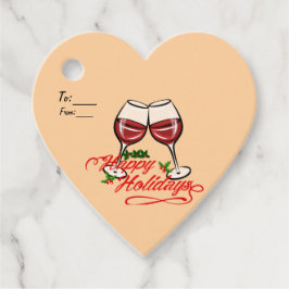 Happy Holidays Wine Geschenkanhänger