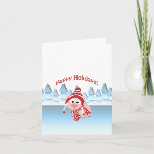 Happy Holidays Winter Pig Feiertagskarte