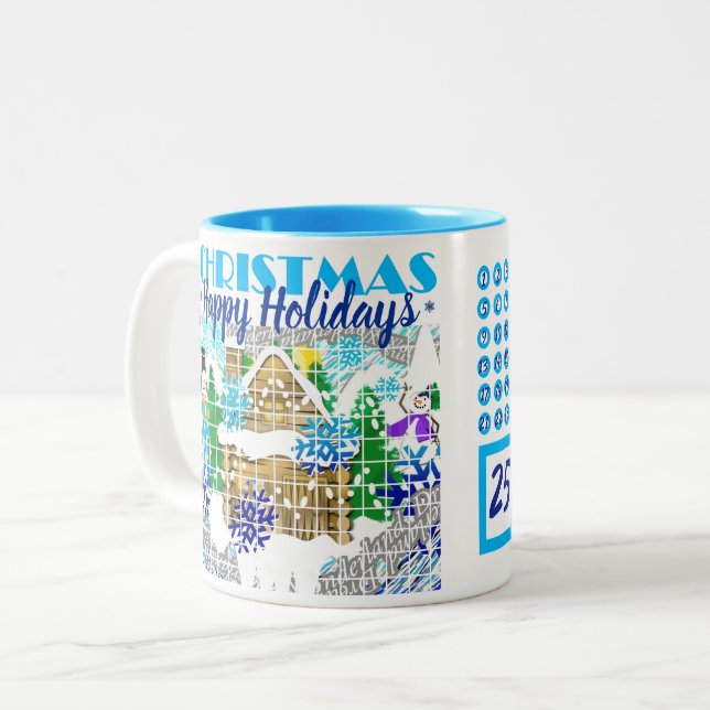 HAPPY HOLIDAYS | WINTER WONDERLAND | Advent | Zweifarbige Tasse (Vorderseite Links)