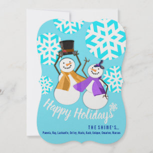 HAPPY HOLIDAYS Winterfreunde Urlaubskarte Feiertagskarte