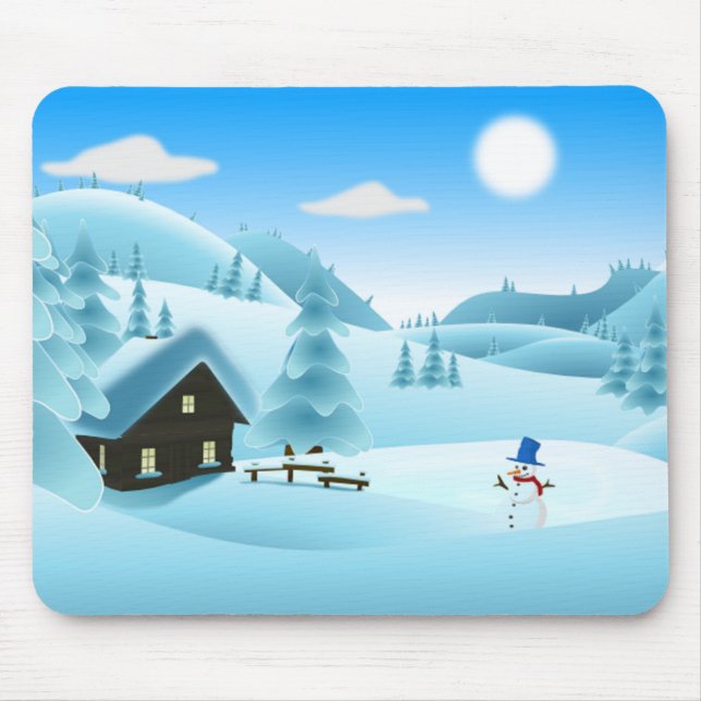 "HAPPY HOLIDAYS" WINTERLANDSCHAFT MOUSEPAD (Vorne)
