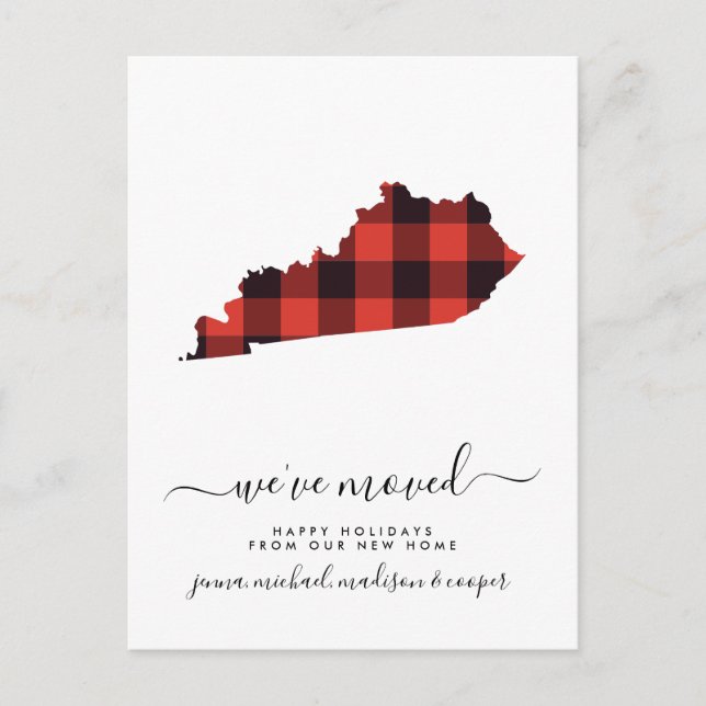 Happy Holidays | Wir haben uns bewegt | Kentucky Postkarte (Vorderseite)