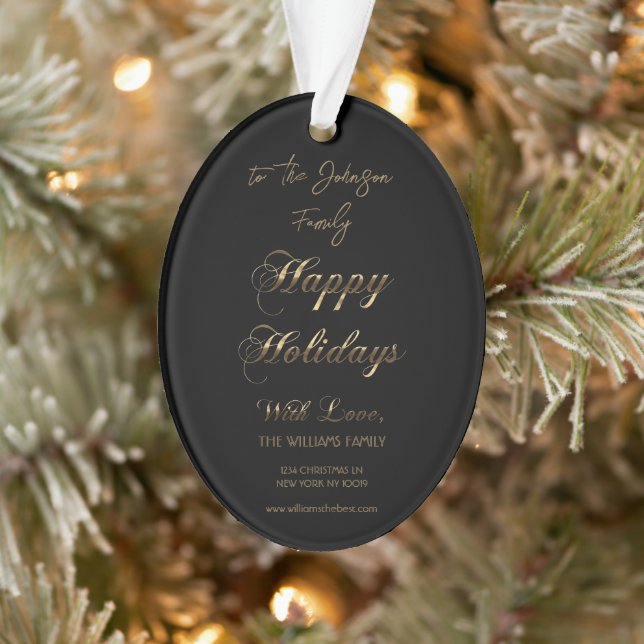 Happy Holidays With Love Ajouter un nom Black and  (Arbre)