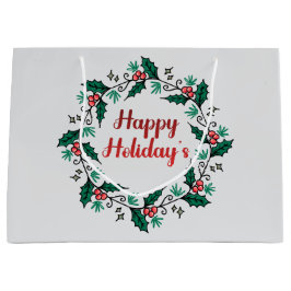 Happy Holiday's Wreath Gift Bag Große Geschenktüte