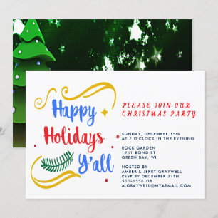 Happy Holidays Y'all, Funny Christmas Design, PRSG Einladung