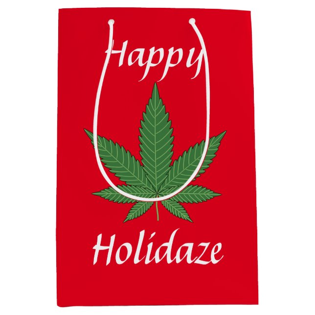 Happy Holidaze Personalisiert Mittlere Geschenktüte (Vorderseite)