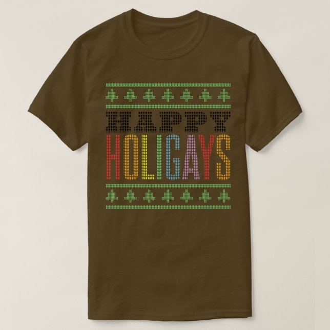 Happy Holigays LGBT Gay Weihnachten T-Shirt (Design vorne)