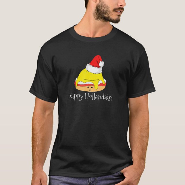 Happy Hollandaise Egg Pun Christmas Breakfast Brun T-Shirt (Vorderseite)