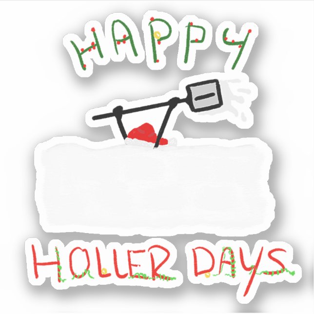 Happy Hollerdays 5 - Schneeschuhen. Aufkleber (Vorderseite)