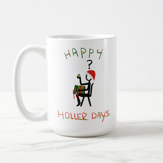 Happy Hollerdays 6 - Avocado Weihnachtsgeschenk. Kaffeetasse (Links)