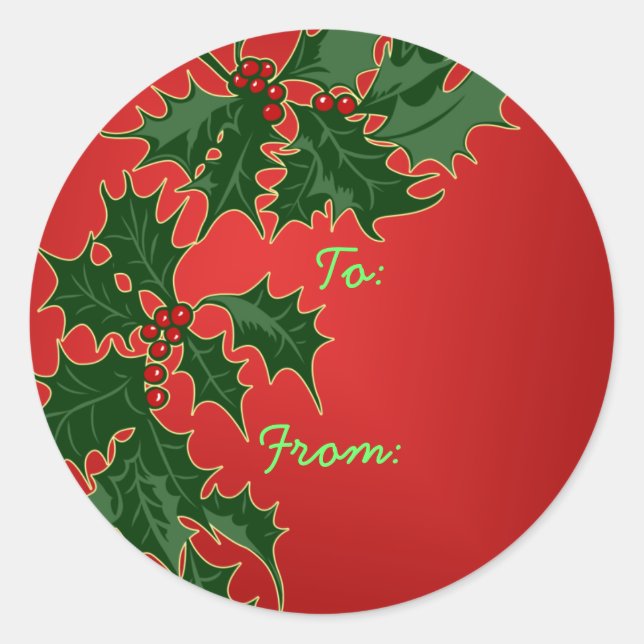 Happy Holly-Days, étiquette cadeau Stickers (Devant)