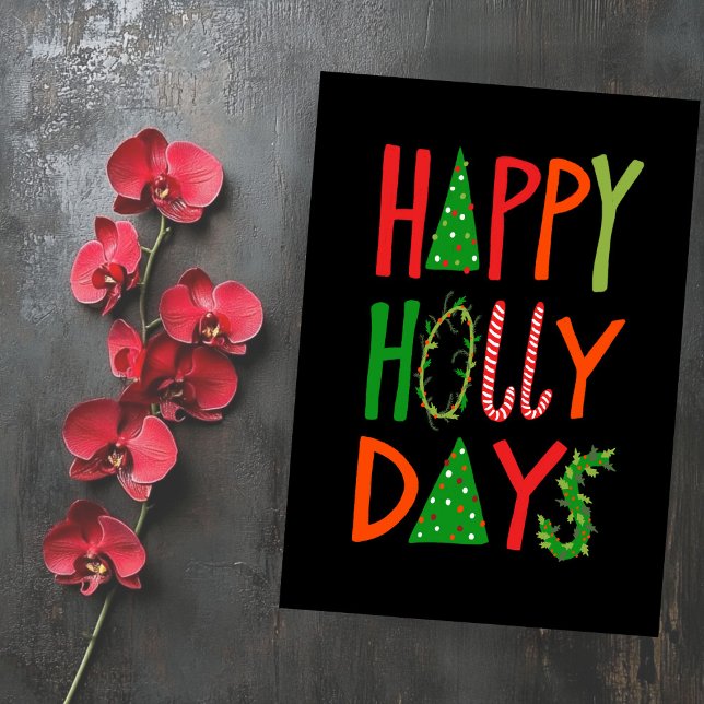 HAPPY HOLLY DAYS Ferien Weihnachten Weihnachtsfeie (HAPPY HOLLY DAYS Sweet Holiday Xmas Christmas Card
)