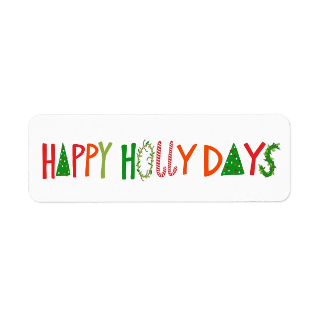 HAPPY HOLLY DAYS Holiday Christmas Cute Hand-Drawn (Vorne)