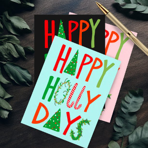 HAPPY HOLLY DAYS Sweet Holiday Xmas Weihnachten Postkarte
