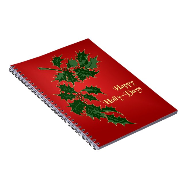 Happy Holly Days Weihnachtsbuch Notizblock (Rechte Seite)