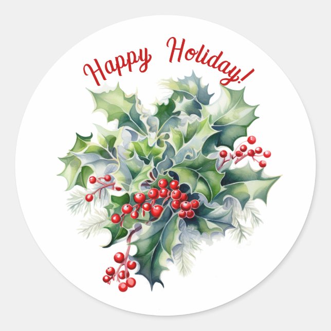 Happy Holly! Ferienaufkleber Runder Aufkleber (Vorderseite)