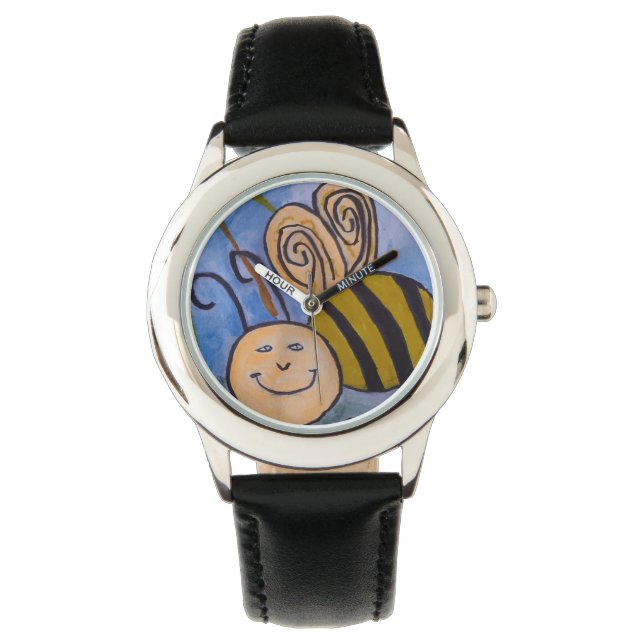 Happy Honey Bee Armbanduhr (Vorderseite)