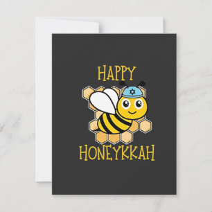Happy Honeykah Honey Bee Hanukkah Jewish Mitteilungskarte