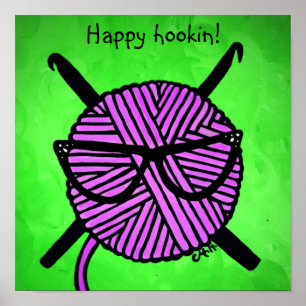 Happy Hookin' Häkelposter Poster