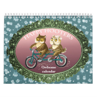 Happy Hooters Owls lustige Jahreszeiten anpassbar Kalender