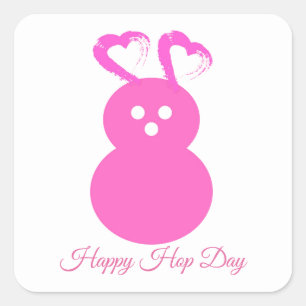 Happy Hop Day Quadratischer Aufkleber