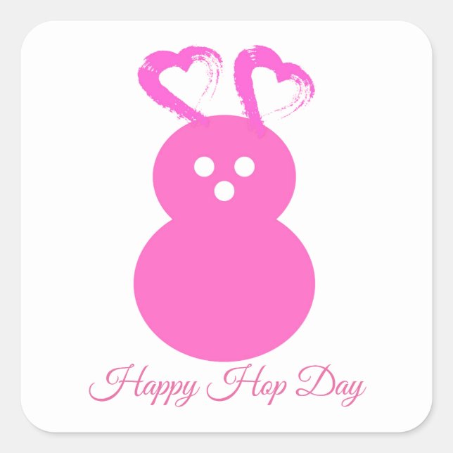 Happy Hop Day Quadratischer Aufkleber (Vorderseite)