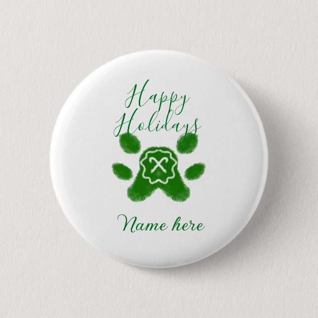 Happy Hop Hund Pfoten Candy Stock Tier Button (Vorderseite)