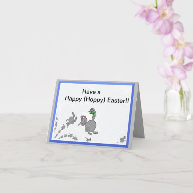 Happy (Hoppy) Ostergrüßkarte Karte (Orchidee)