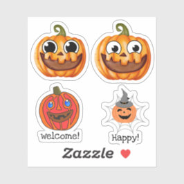 Happy horror pumpkin halloween aufkleber