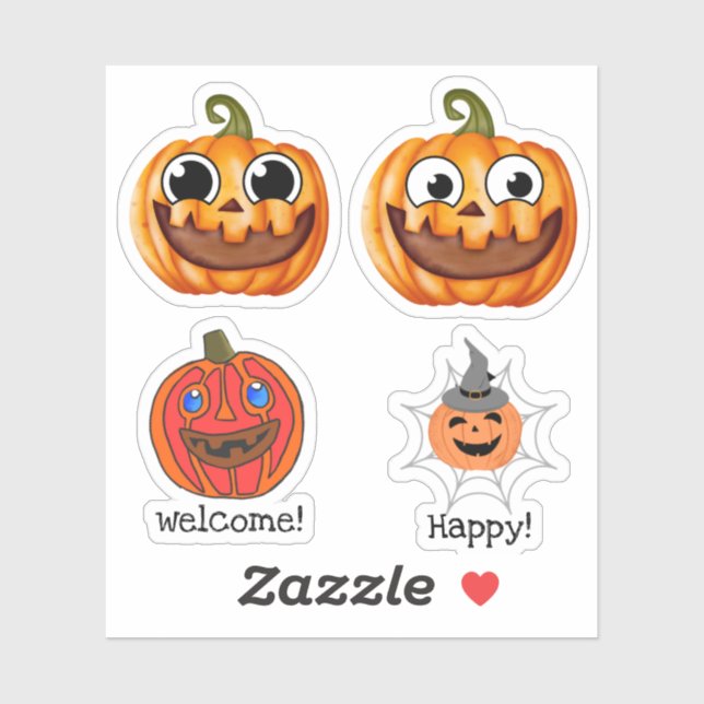 Happy horror pumpkin halloween aufkleber (Blatt)