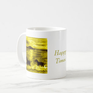 Happy Horses Golden Seaside Custom Kaffeetasse