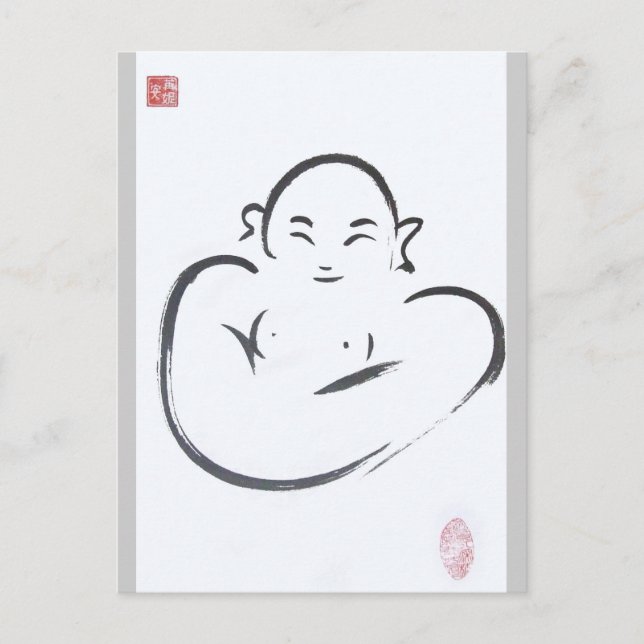 Happy Hotei Buddha Postkarte (Vorderseite)
