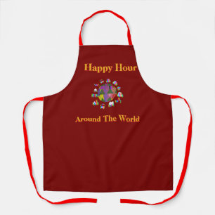 Happy Hour auf der ganzen Welt Senfgelb Schürze