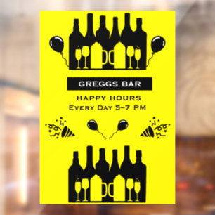 Happy Hour Bar und Pub Fensteraufkleber