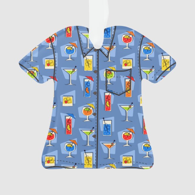 Happy Hour Hawaiian Tropical Drink Aloha Shirt Ornament (Vorderseite)