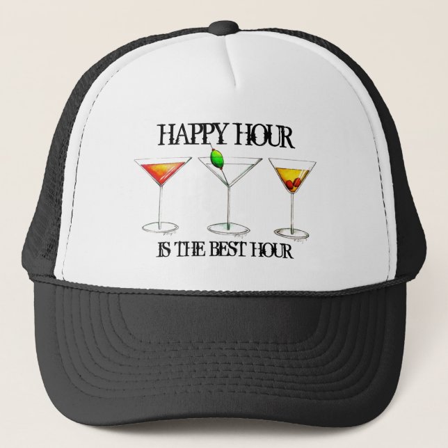 Happy Hour ist der beste Stunden-Drink-Cocktail Truckerkappe (Vorderseite)