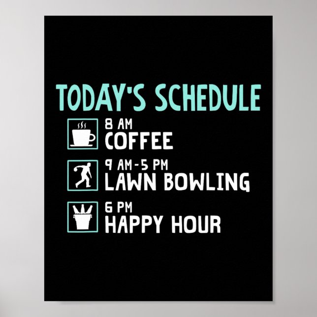 Happy Hour Lawn Bowling Shirt - Funny Lawn Bowling Poster (Vorne)