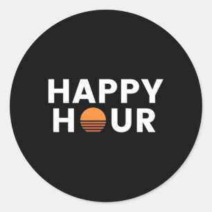 Happy Hour Runder Aufkleber